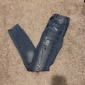 Aeropostale Blue Distressed Skinny Jeans